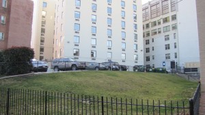 Another view of the rear of the Foundation HQ building seen from Third Street.  