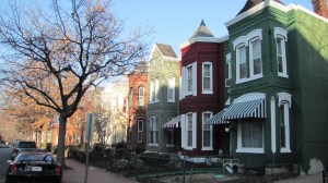 Townhomes across Third Street from the proposed new townhouses.