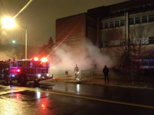 Firefighters Respond to Fire on grounds of Hine Jr. High Tuesday Night