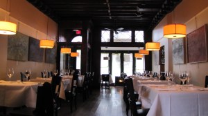 Dining room features a winter fireplace