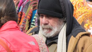 Sunday Flea market Vendor Jerry Marshall, Monkstown, Maryland sells his collection of antique printing type and wood blocks;