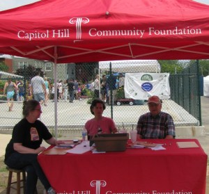 Capitol Hill Community Foundation Leads Fundraising Effort.  L-R, Cassie Weller, Mary Hilldebrand, Gary Peterson