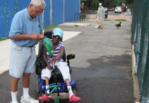 Early this morning, Frager's Manager Nick Kaplanis strings a string trimmer for a Frager's customer