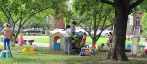 Wells Pointed to the ""Guerrilla Playground" which has emerged in the Park Near 9th and D   as an Example of a Needed Feature in a New Design