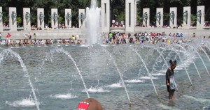 The Approach to the Lincoln Memorial from Smithsonian Metro Stop Required Negotiating the WWII Memorial
