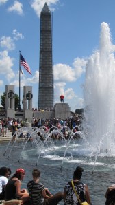 The WWII Memorial Water Feature at About 12:45pm