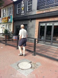 Hazardous sidewalk in front of CAVA