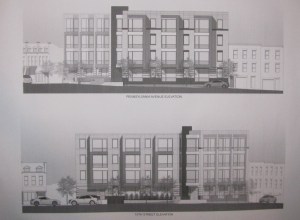 Goldstar PA Ave SE Condo Project Renderings, PA Ave and 15th St Elevations.  Bonstra/Haresign Architects