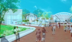 Architect's rendering of the "Library Extension" concept