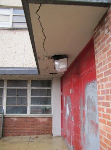 Water Damage from Leaks on Upper Floor, East Side of Hine