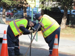 DC Water Crew Uses Listening Device to Determine If a Second Valve Which Might Be a Hine Water Supply Is Shut