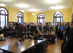 Neighbors and Friends of Northeast Library turned out for the reopening