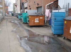 West Side Alley, 500 Block Barracks Row, Sunday Morning