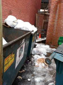 Ugly conditions in the trash dumpster area at Starbucks at 3rd and Pennsylvania, SE, on Saturday afternoon.  
