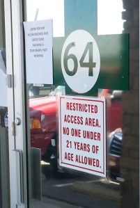 "64" Refers to Amendment 64, Which Legalized Recreational Marijuana and Marks the Doors of Retail Outlets