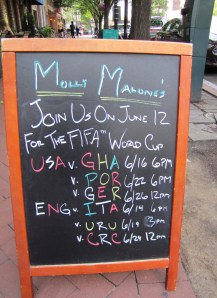 Molly Malone's Is Featuring US and English Teams