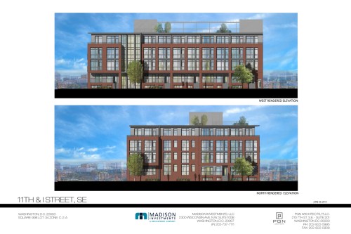 North and West Elevations, 900 I Street, SE