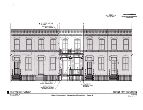 Sheehy House, Provisional 7th Street Elevation