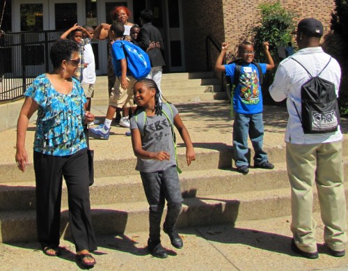 3:20pm, Watkins Elementary School, 12th Street Entrance