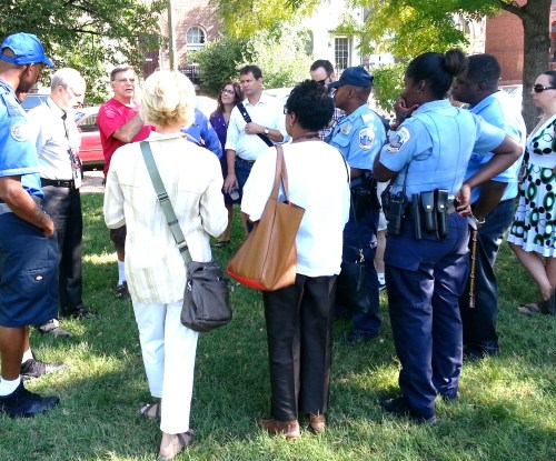 Last Tuesday, representatives of CM Wells, Mayor Gray, ANC6B, MPD, Capitol Hill BID, Community Connections, and EMMCA held an informal meeting in NE Eastern Market Metro Plaza to address ongoing concerns about use of the park.  