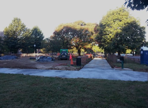 View of Marion Park Looking Southwest.  Improvements to the Park Have Been Underway for Several Years, with Seemingly Little Progress