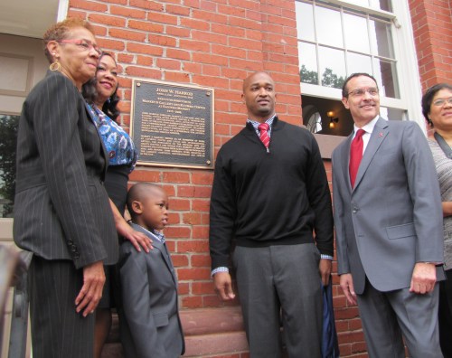 Harrod's Son and Daughter Unveiled the Plaque