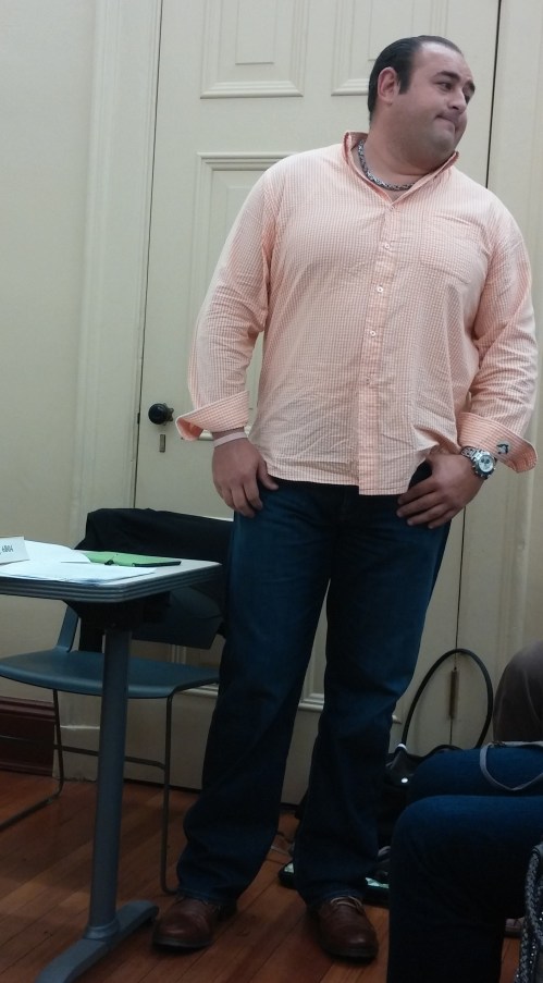 Gaynor Jablonski, Owner of the Ugly Mug, Listens to Opponents of His Plan to Double the Ugly Mug's Seating Capacity.  Photo: Kathleen Frydl