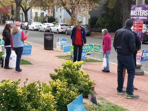 Tyler School, circa 10:15am.