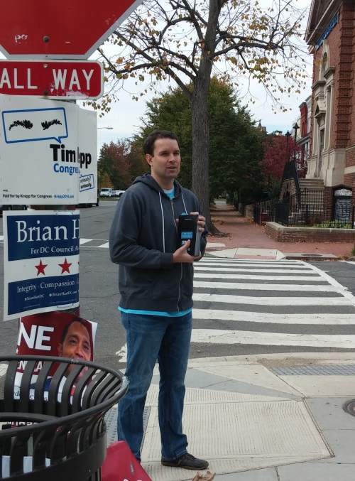Watkins School.  ANC6B Chair Brian Flahaven Works the Polls, circa 9:50am.