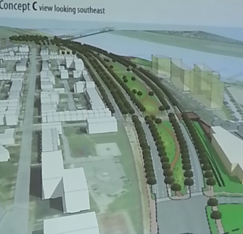 Concept C.  Looking Southeast.