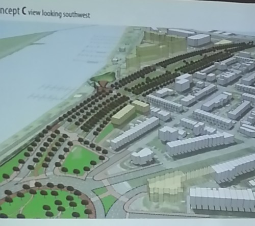 Concept C.  Looking Southwest.  