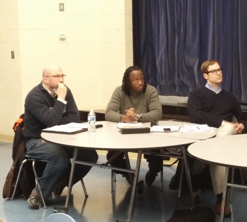 Commissioners:  (Left to Right) Patrick Malone, 6A05; Calvin Ward (Secretary), 6A08; Phil Toomajian (Chair), 6A02