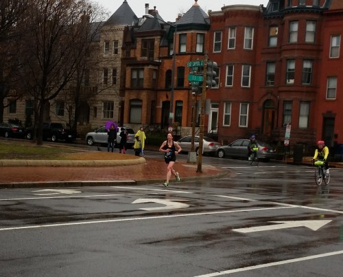 At circa 8:55am, the first woman rounded the park
