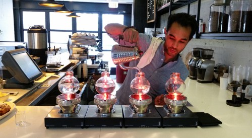 Maketto raises the bar for Capitol Hill coffee shops with its coffee siphons. The brewing method, invented in Europe in the 1830's, is finding new fans in the US since the late 1990's and is reputed to produce a superior cup of coffee. Maketto, 1351 H Street, NE.