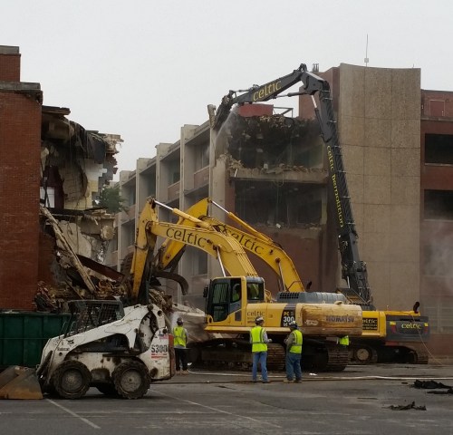 .View of Hine Jr. High facing south.