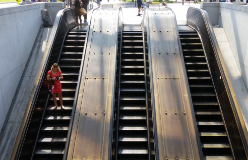 Everything was moving at half speed at Eastern Market Metro Sunday morning - except the metro, which was moving at no speed.  Shuttle buses were operating between EM Metro and New Carrollton.