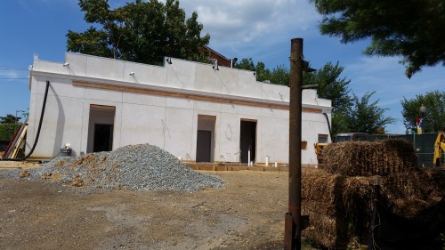 Meanwhile, at 8th and L on lower 8th Street, the summer beer garden - The Brig -  inches incrementally toward completion.  