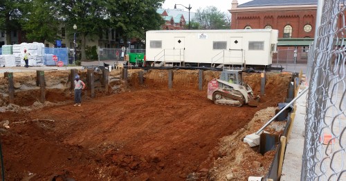 Excavation for the affordable housing component of the Hine Development started last week.