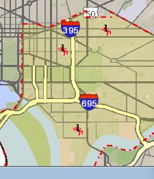 Map locating the three homicides in the First District in the last 30 days