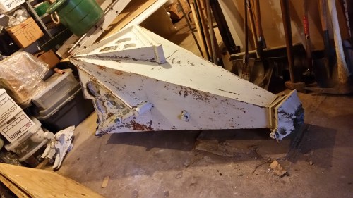 The over six foot spire on the SW corner of the bell tower was removed in 2013 for safety reasons, and now resides in the basement.  