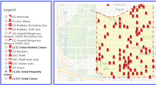 Non Violent Crime in PSA 107 Previous 30 Days