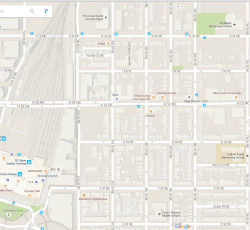 Detail of PSA 104, including K Street and J.O. Wilson School