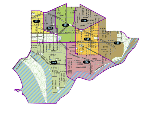 Map of MPD First District PSAs