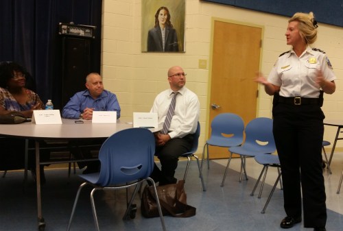 MPD Assistant Chief Diane Grooms addresses ANC6A and residents on crime issues on or near H Street, NE