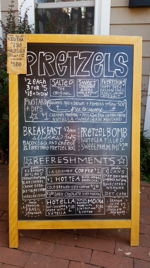 The Pretzel Bakery's Current Menu