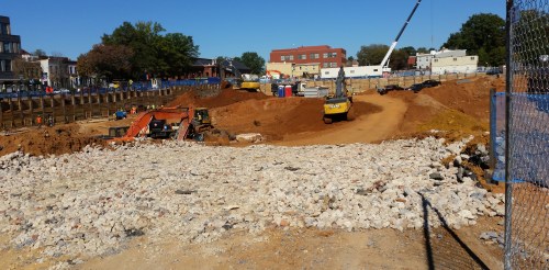 Photo of on-going construction on the Hine redevelopment project.
