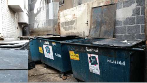 The Mendelsohn restaurant dumpsters on a good day