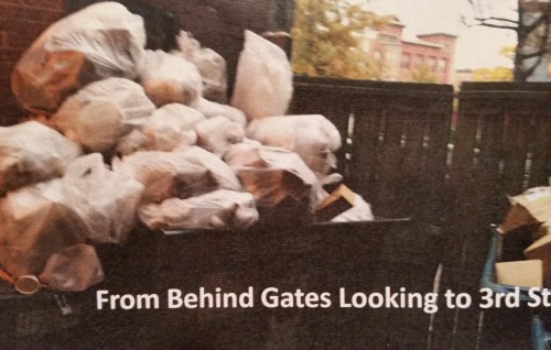 One of the photos the ANC's ABC Committee saw illustrating the trash conditions at the Starbucks outlet.  Starbucks has made efforts to clean up the area which some on the committee deem inadequate.