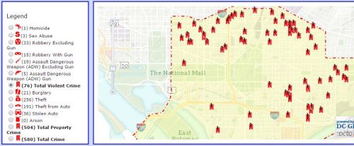 District One Crime Map Previous 30 Days Sept 18 - Oct  17