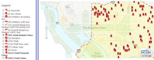 Violent Crime in MPD District 1 from October 4 to November 3, 2015